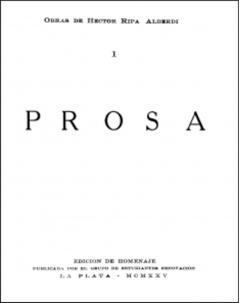 Obras de Héctor Ripa Alberdi: 1. Prosa