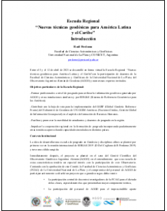 Escuela Regional: “Nuevas técnicas geodésicas para América Latina y el Caribe"