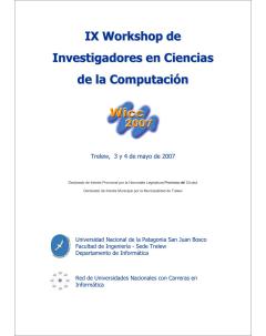 IX Workshop de Investigadores en Ciencias de la Computación