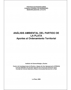 Análisis ambiental del partido de La Plata: Aportes al ordenamiento territorial